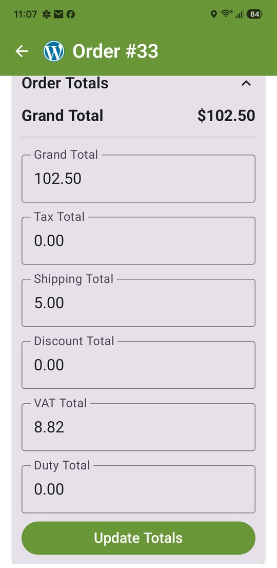 WP EasyCart app editing order totals